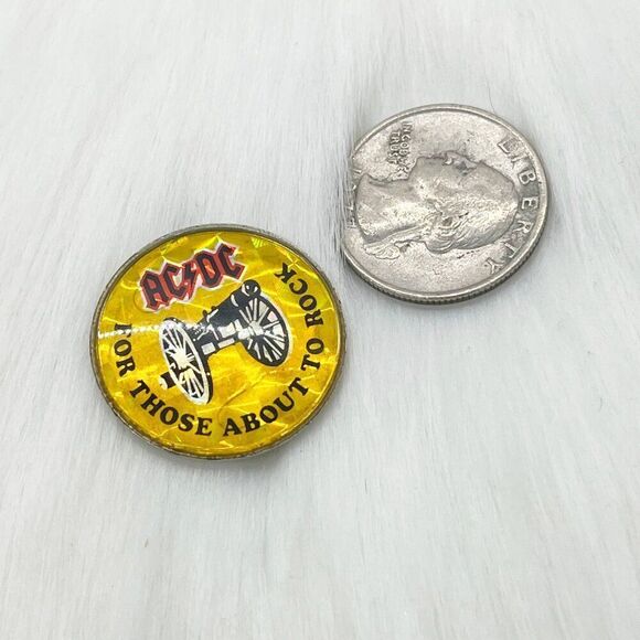 🔮 5/$25 Vintage AC/DC For Those About To Rock Pin - Picture 2 of 2